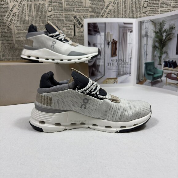 ON Running Cloud Cloudnova Women's White Sand Running Sneaker - Picture 4 of 6